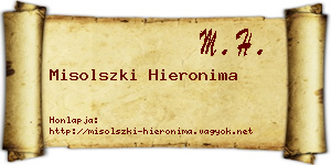 Misolszki Hieronima névjegykártya